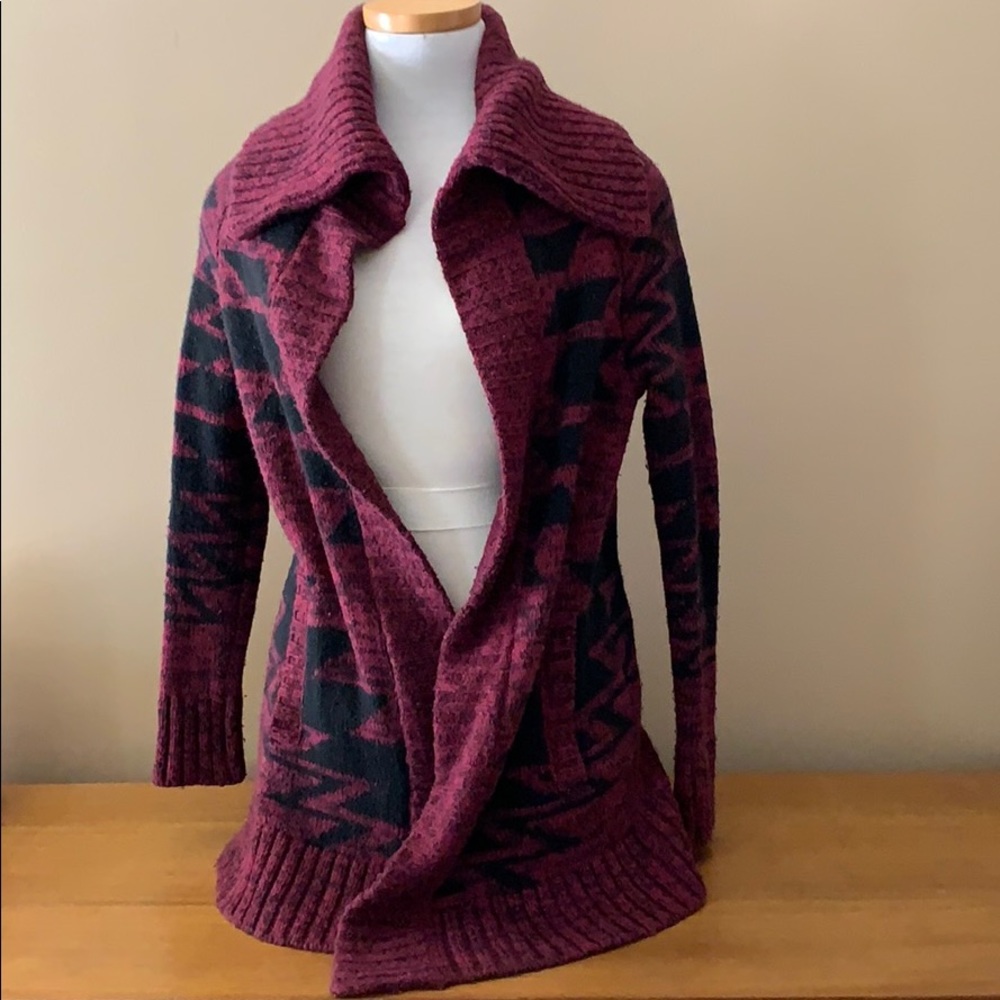 Express Aztec Open Front Sweater Cardigan XS